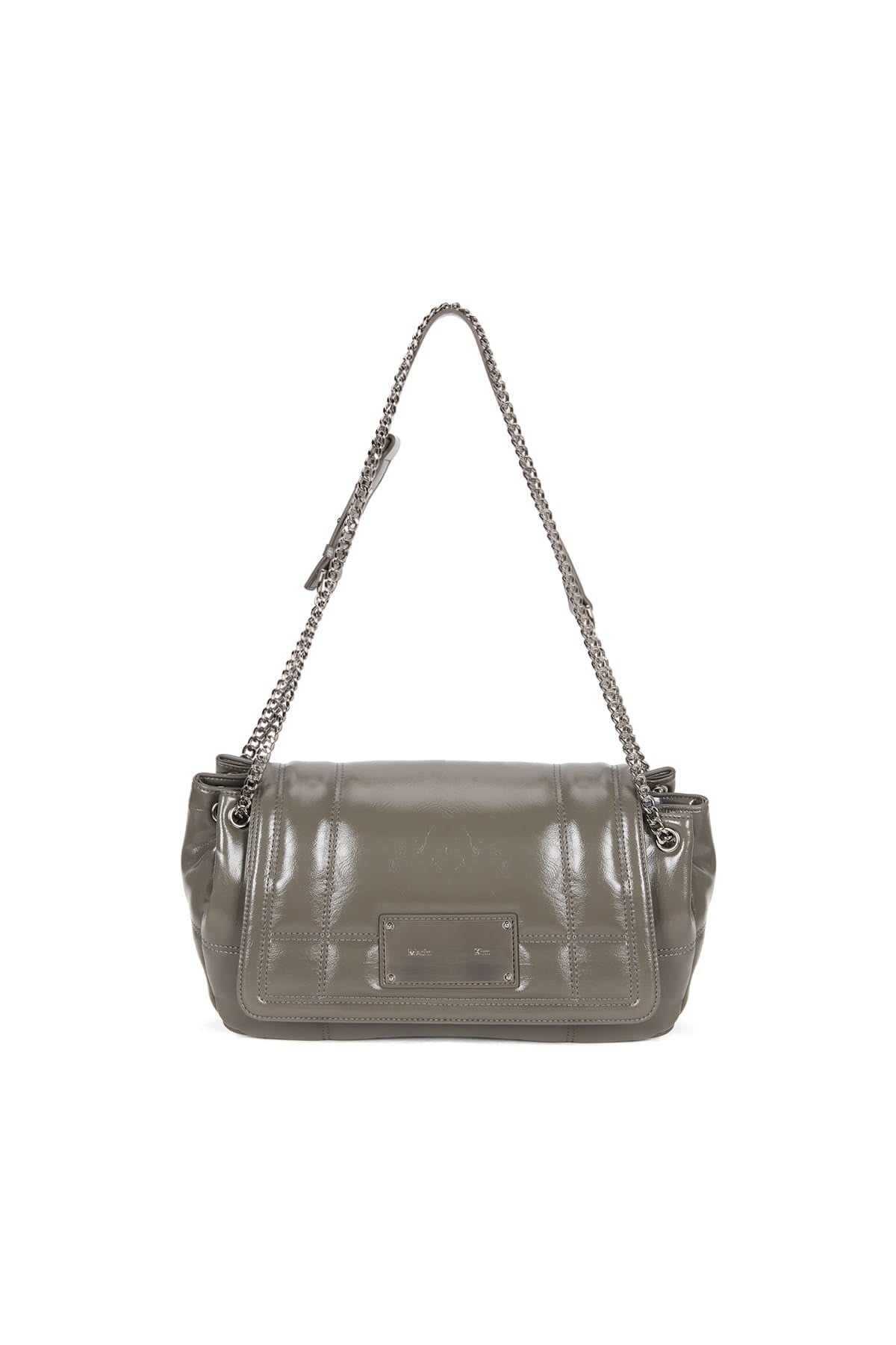 Matin Kim - Glossy Quilting Medium Chain Bag (Grey) product image 1 | TRAB K-Fashion Australia