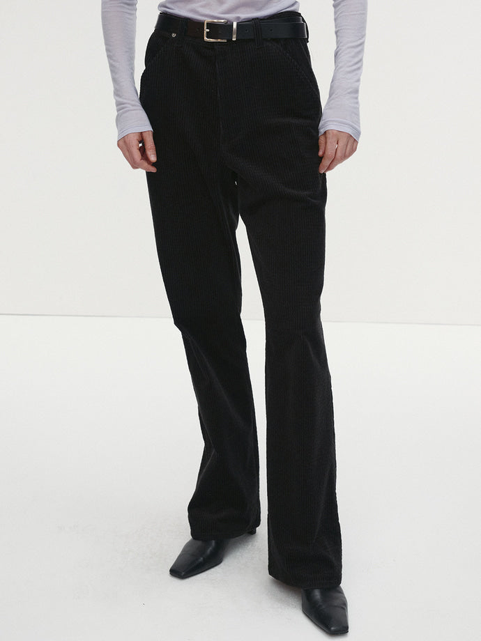 Tonywack - Velvet Corduroy Flared Pants (Japanese Fabric) (Black) product image 1 | TRAB K-Fashion Australia