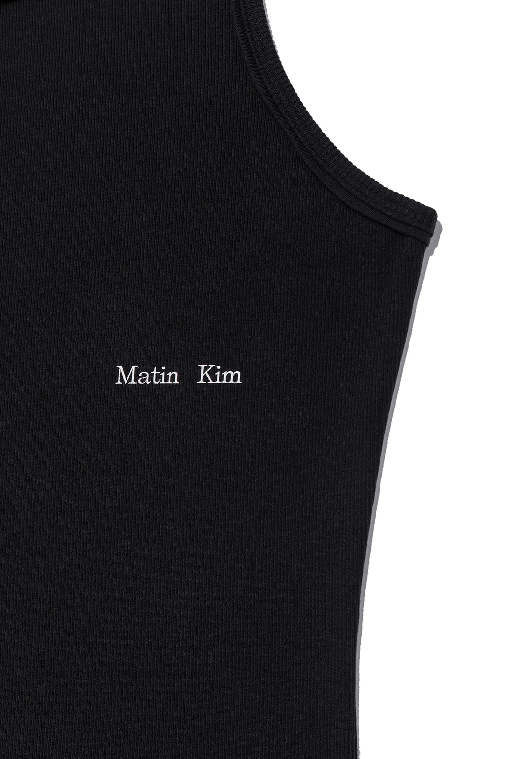 Matin Kim - Small Logo Pintuck Sleeveless Top (Black) product image 4 | TRAB K-Fashion Australia