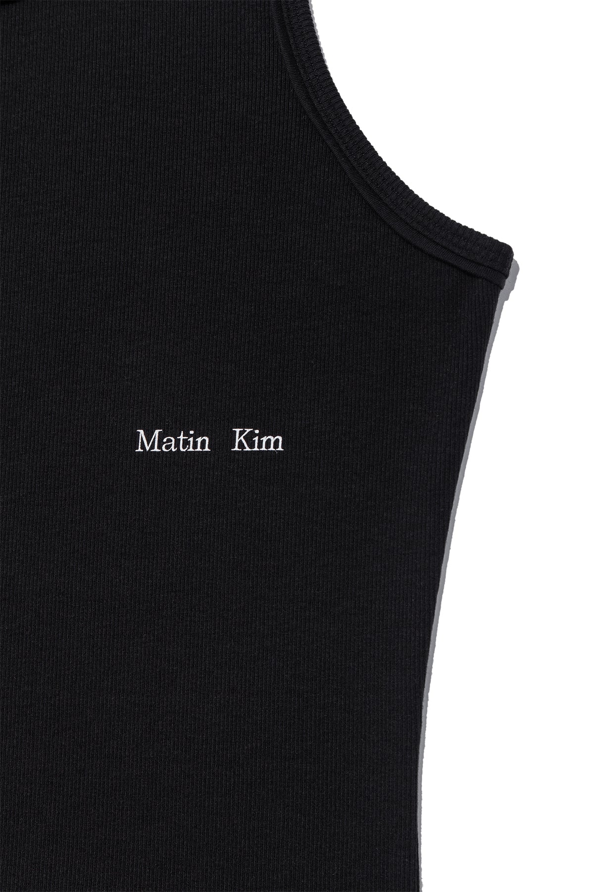 Matin Kim - Small Logo Pintuck Sleeveless Top (Black) product image 4 | TRAB K-Fashion Australia