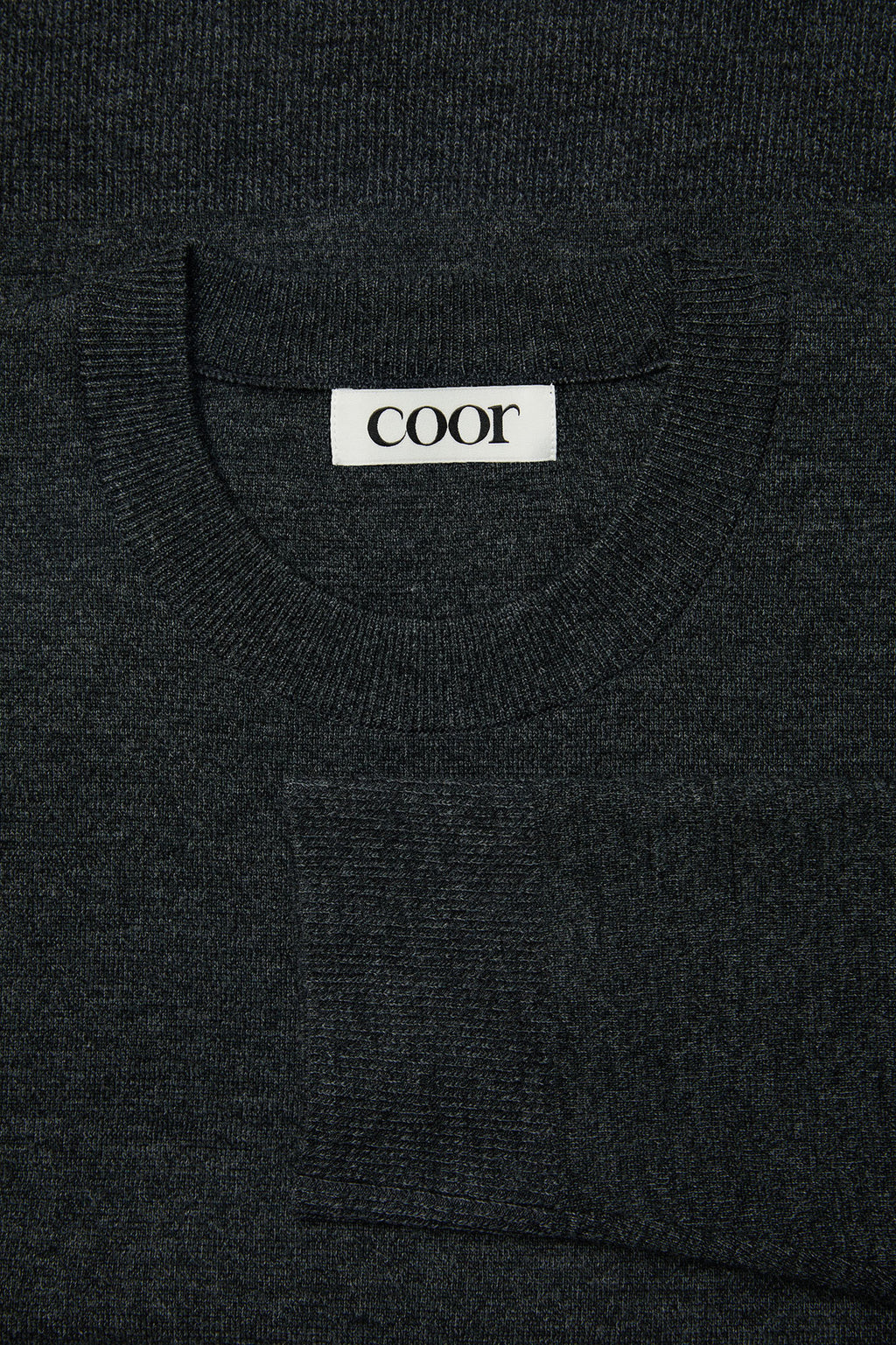 Coor - Merino Wool Crewneck Sweater (Melange Charcoal) product image 5 | TRAB K-Fashion Australia
