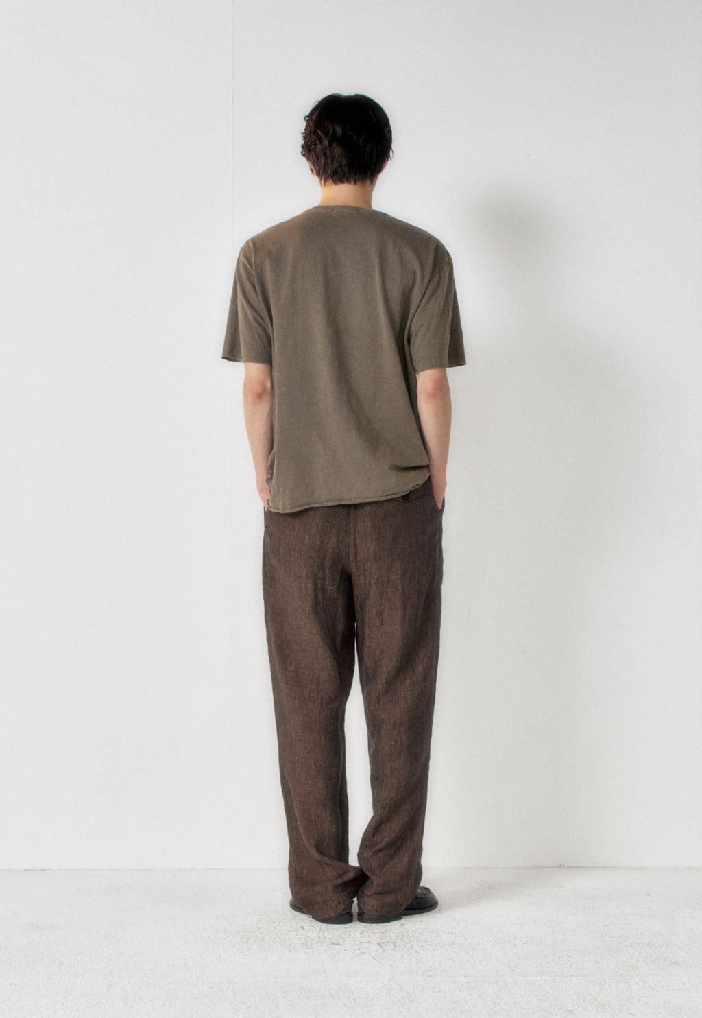 Art if acts - Linen One Tuck Pants (Wood) product image 3 | TRAB K-Fashion Australia