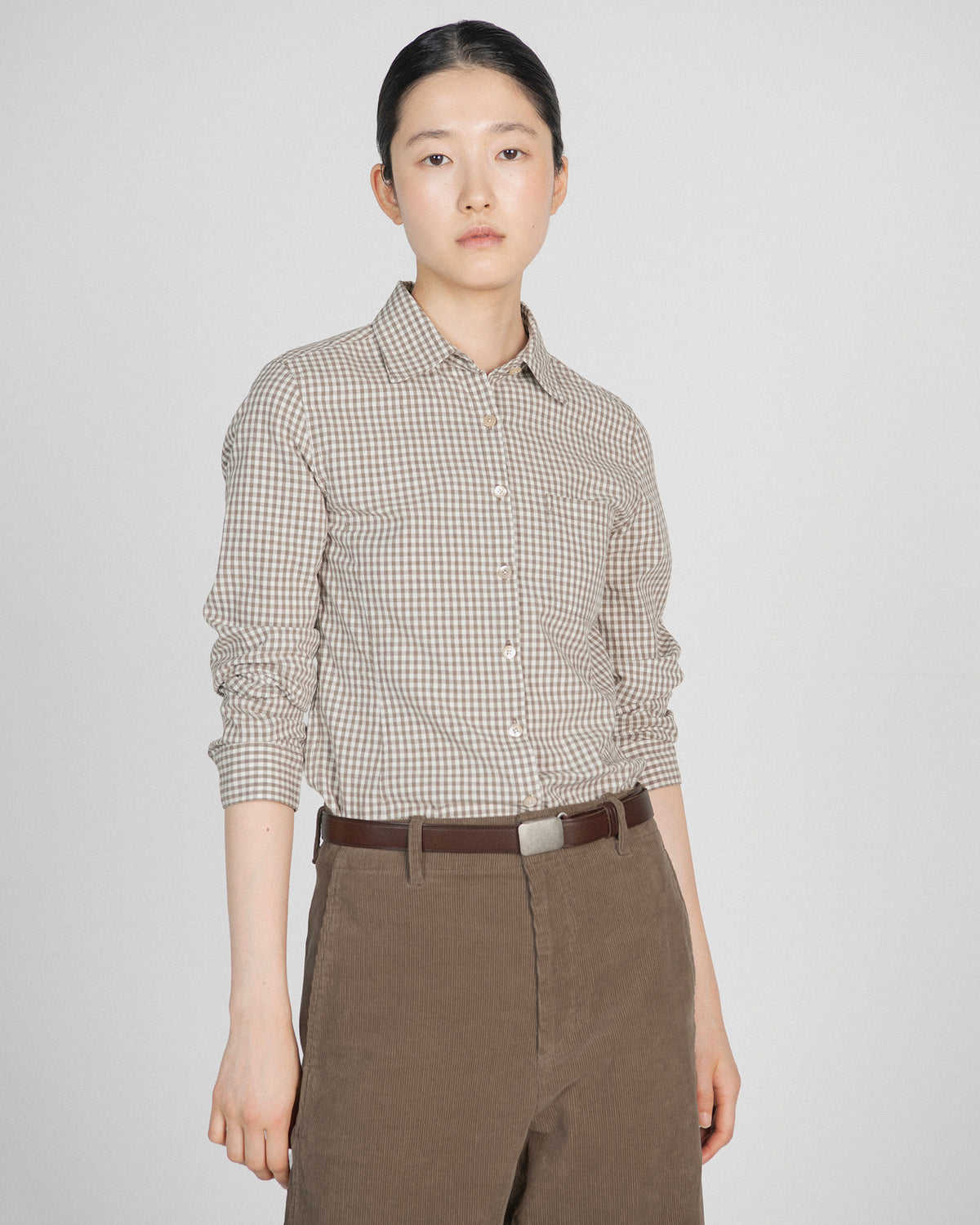 Brownyard - Slim Check Shirt (Brown Check) product image 2 | TRAB K-Fashion Australia