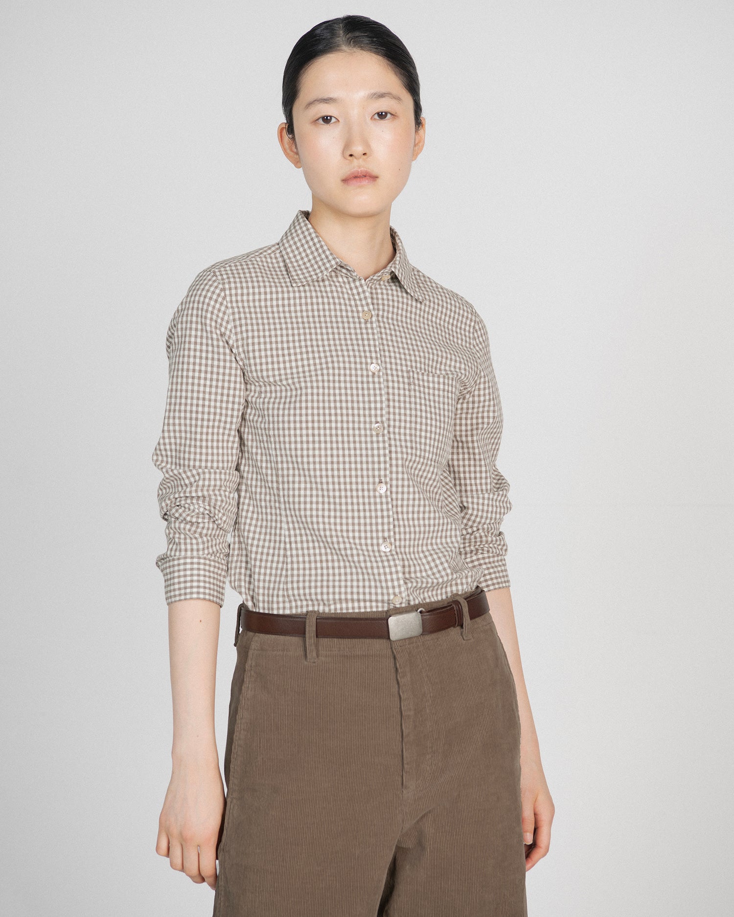 Brownyard - Slim Check Shirt (Brown Check) product image 2 | TRAB K-Fashion Australia