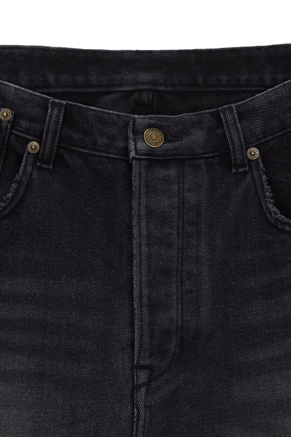 Matin Kim - Reverse Washed Denim Pants (Black) product image 3 | TRAB K-Fashion Australia