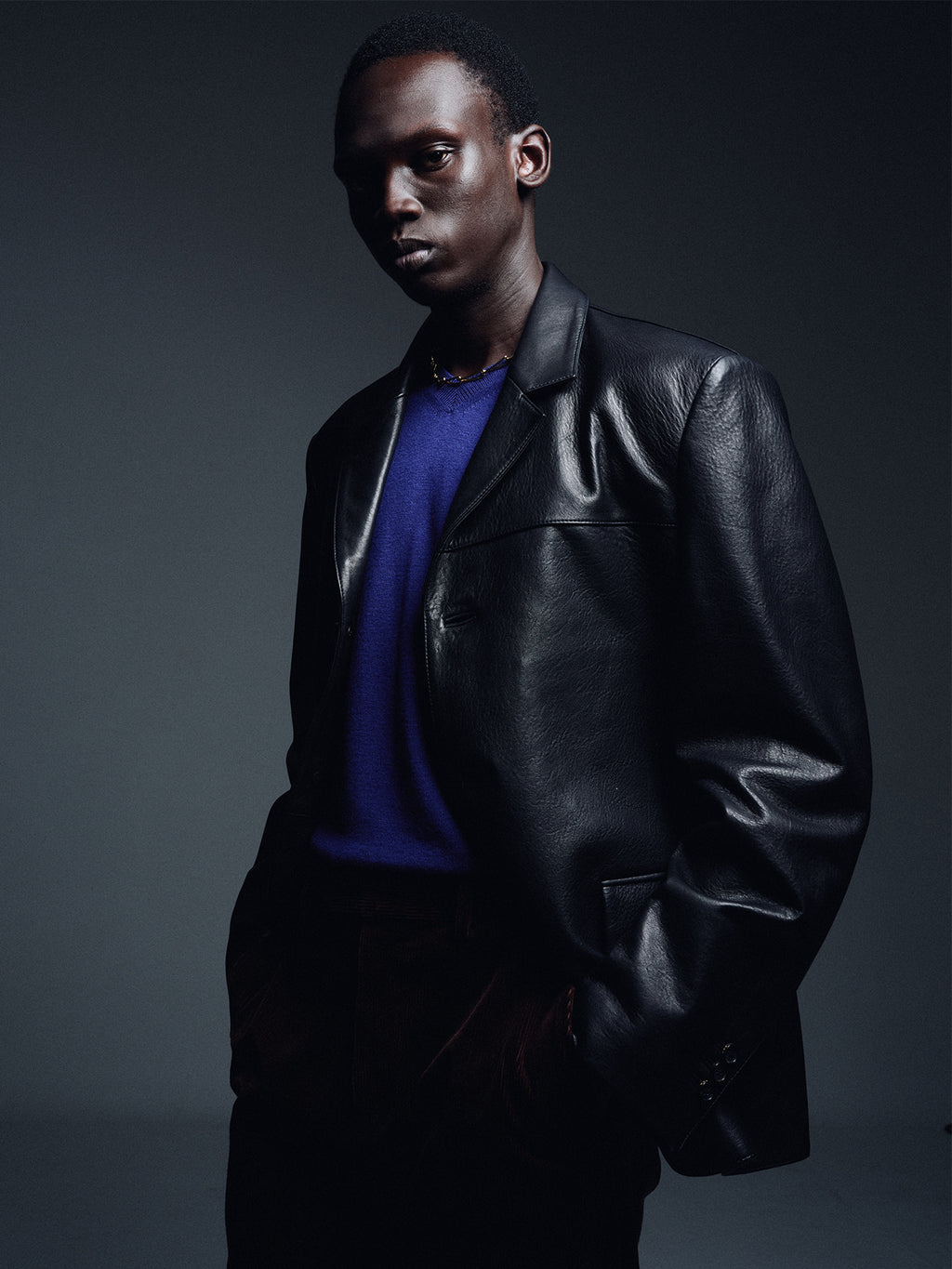 Tonywack - Super Fine Merino Wool Distressed V- Neck Knit (Navy) product image 10 | TRAB K-Fashion Australia