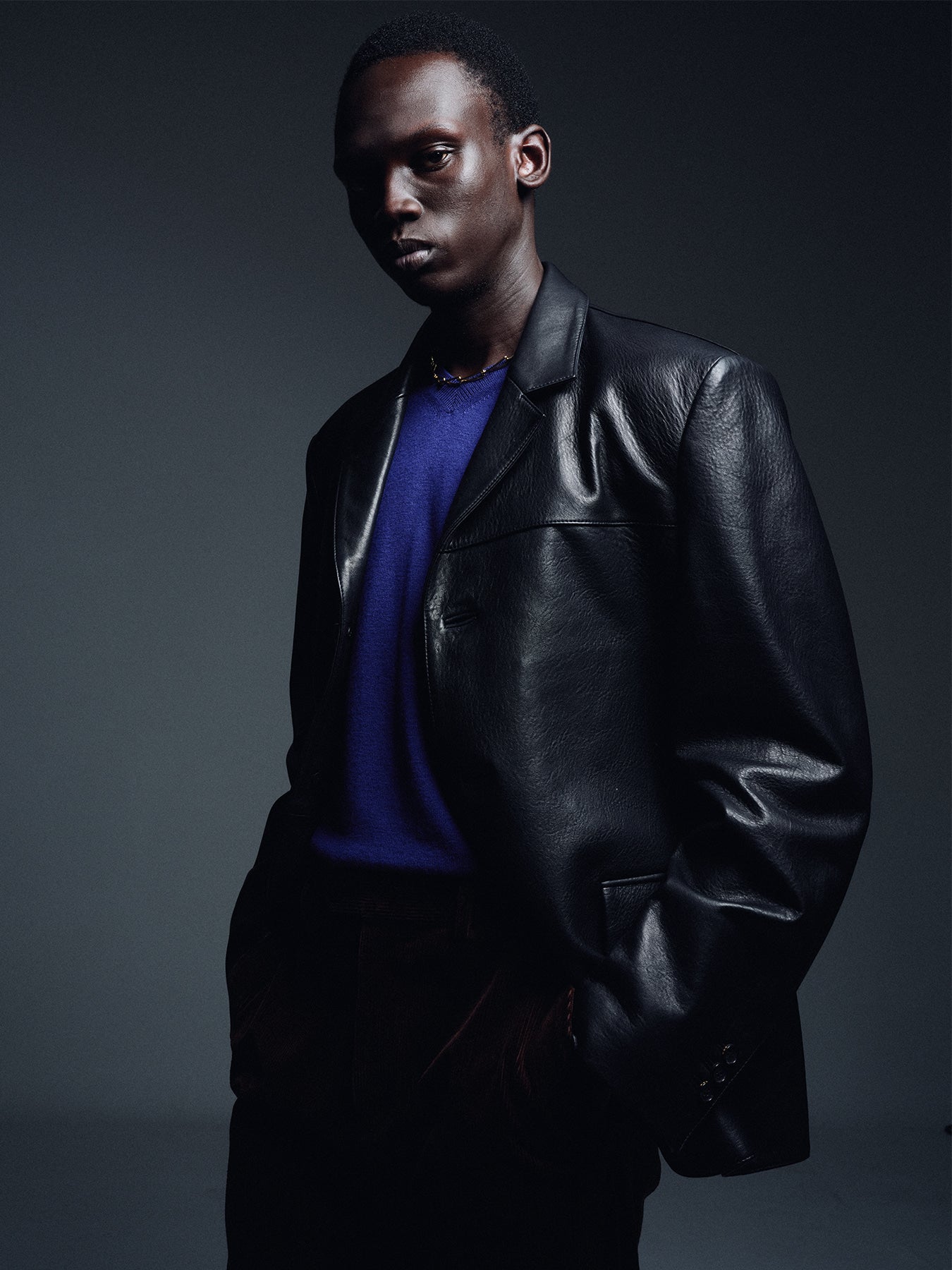 Tonywack - Super Fine Merino Wool Distressed V- Neck Knit (Navy) product image 10 | TRAB K-Fashion Australia