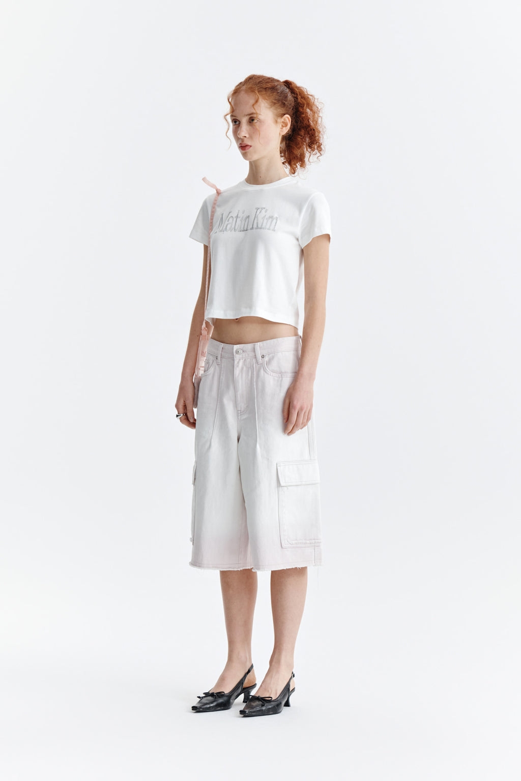 Matin Kim - Pattern Artwork Logo Crop Top (White) product image 6 | TRAB K-Fashion Australia