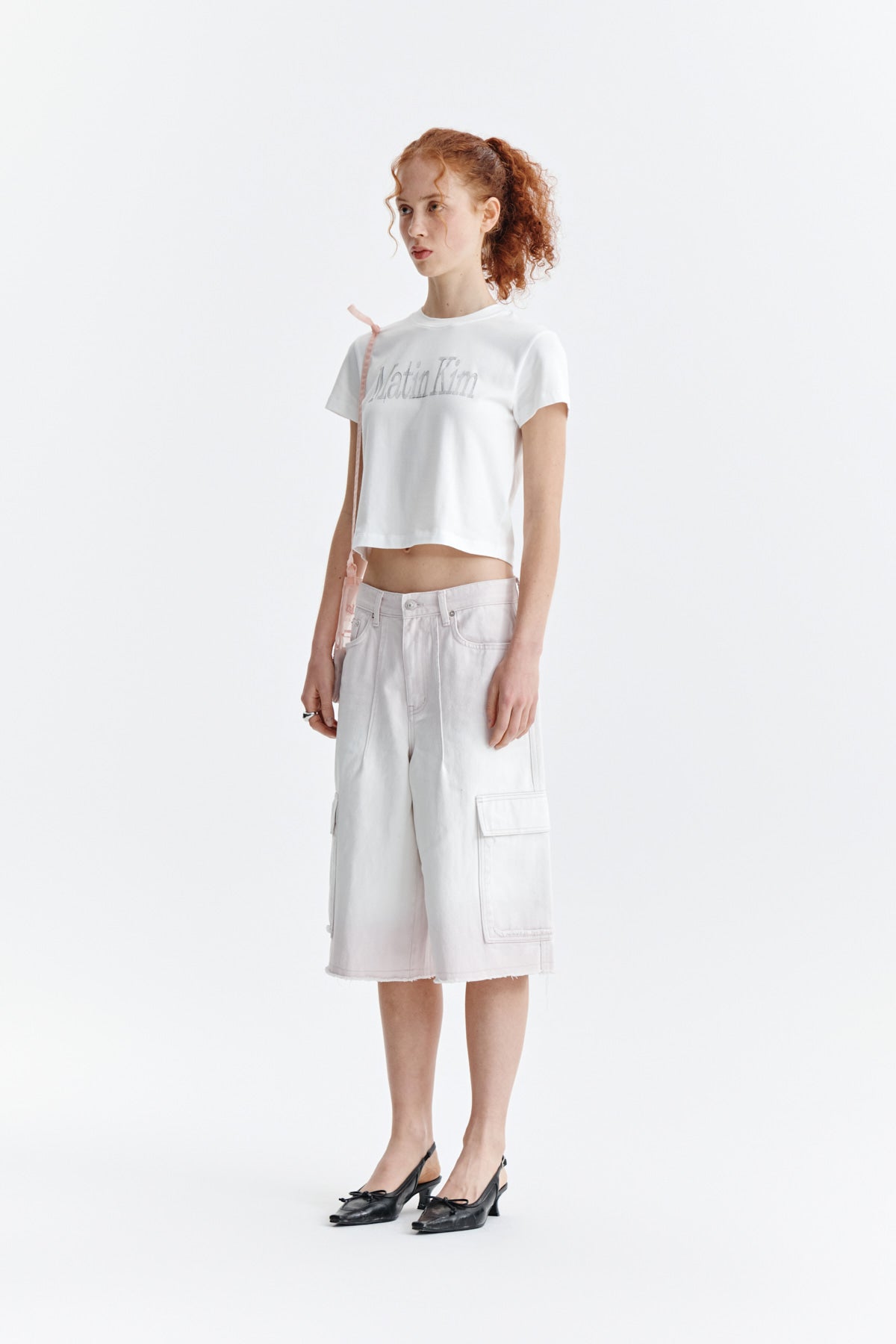 Matin Kim - Pattern Artwork Logo Crop Top (White) product image 6 | TRAB K-Fashion Australia