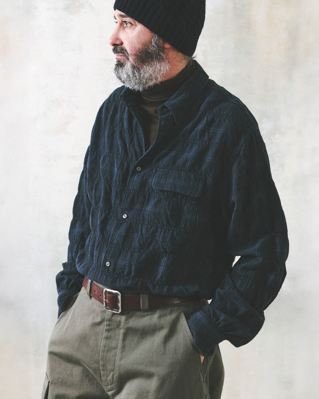 Eastlogue - Holiday Shirts (D.navy & Blue Check) product image 2 | TRAB K-Fashion Australia