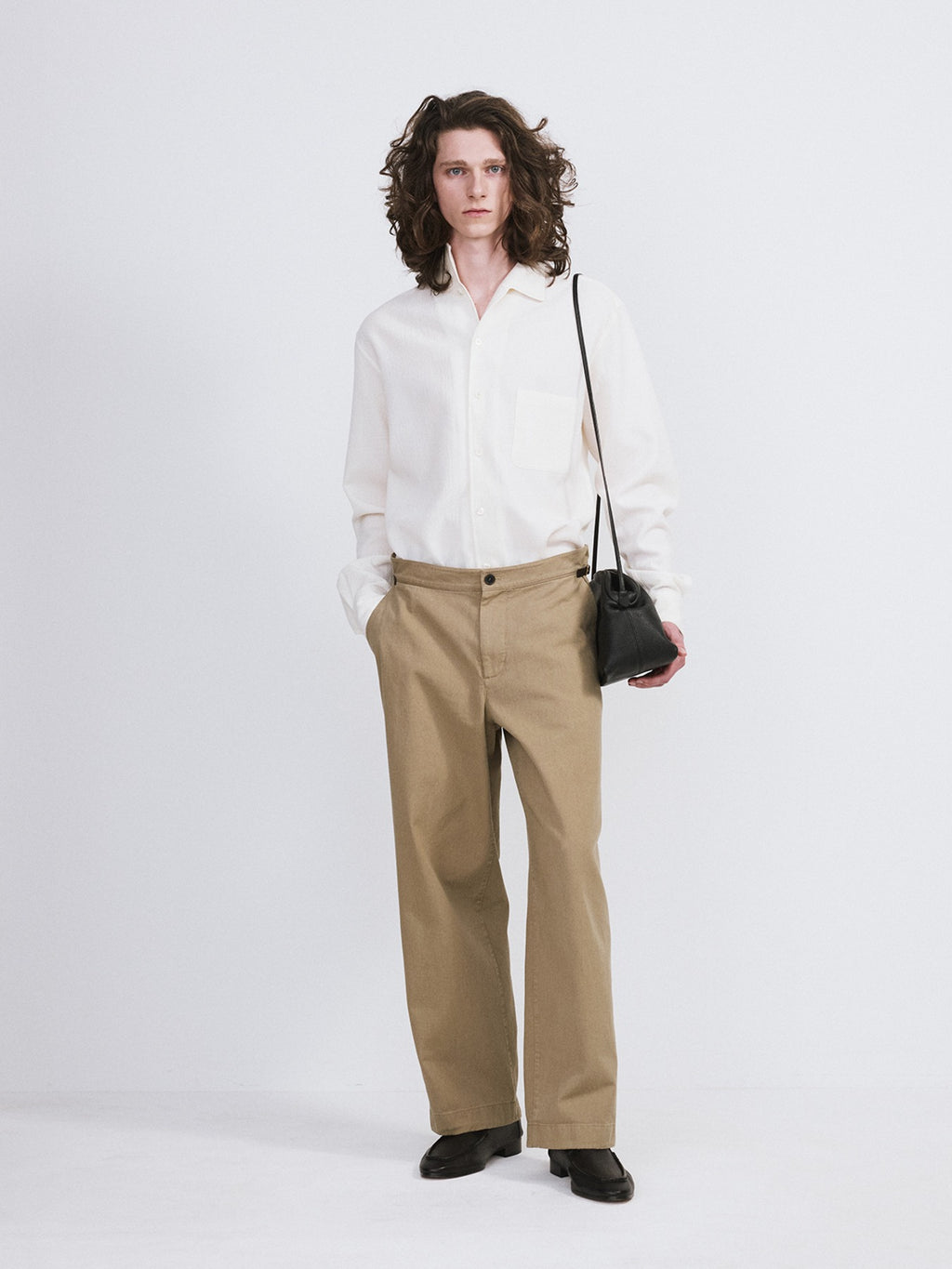 Recto - Waist Belt Detail Cotton Pants (Light Khaki) product image 1 | TRAB K-Fashion Australia