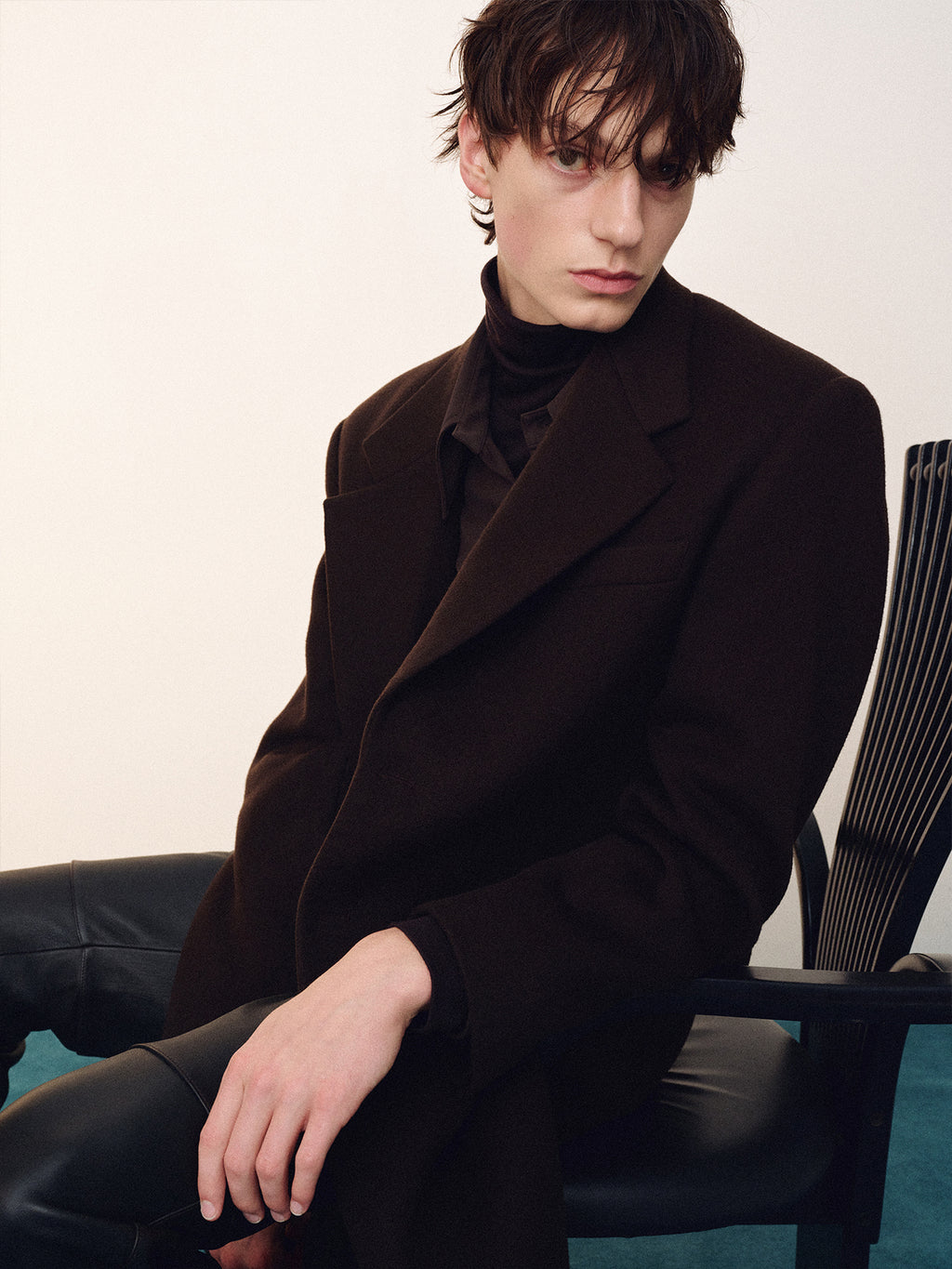 Tonywack - Wool And Cashmere Tailored Coat (Deep Brown) product image 6 | TRAB K-Fashion Australia