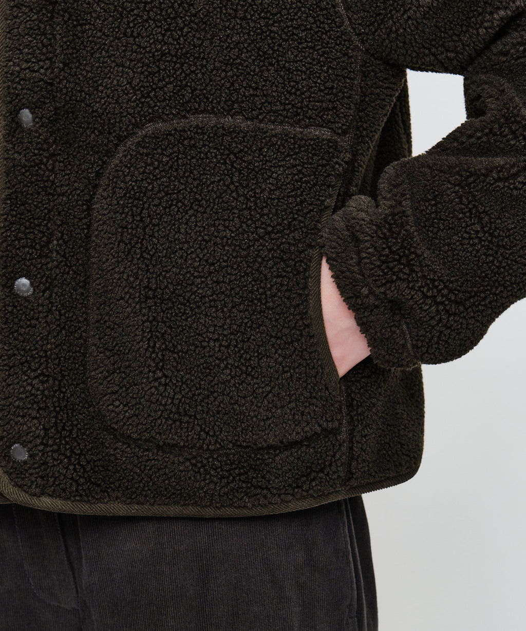 Marithe & Francois Girbaud - High Neck Fleece Jacket (Dark Brown) product image 5 | TRAB K-Fashion Australia