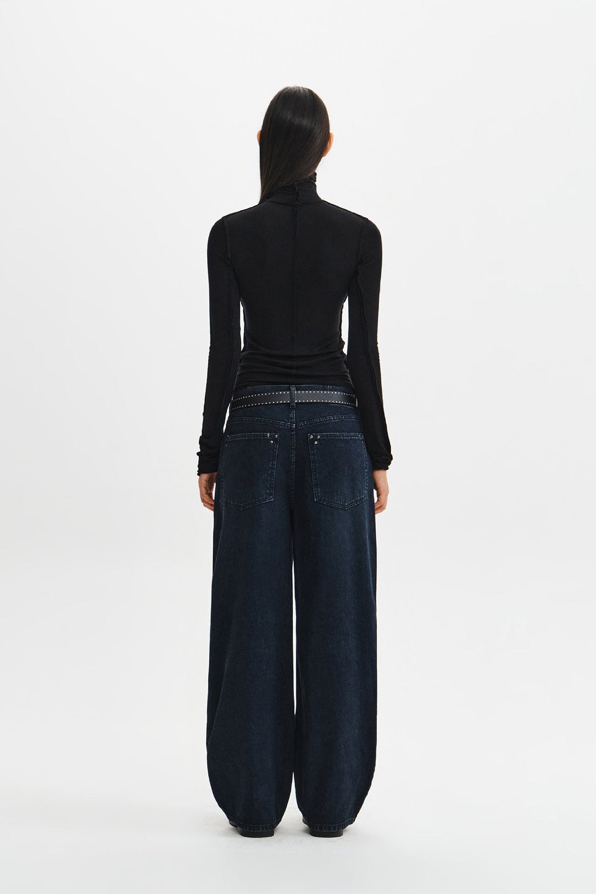 Matin Kim - Raw Cut High Neck Top (Black) product image 9 | TRAB K-Fashion Australia