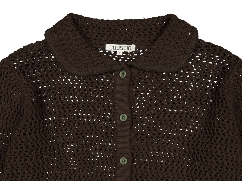 Coyseio - Net Knit Cardigan (Brown) product image 14 | TRAB K-Fashion Australia