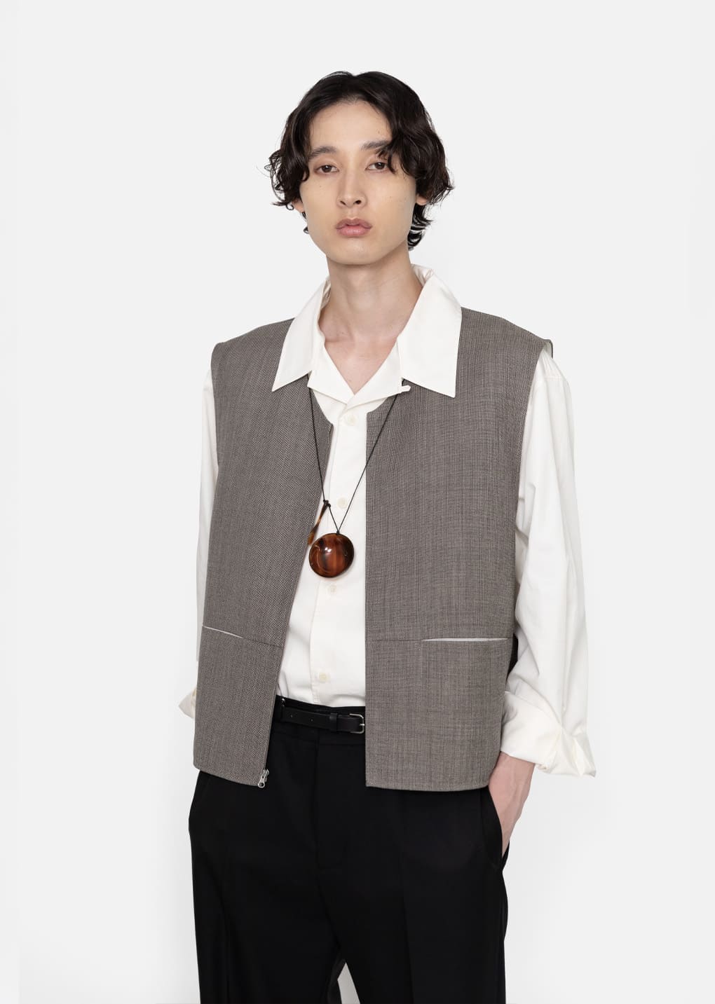 Amomento - Square Vest (Grey Beige) product image 5 | TRAB K-Fashion Australia