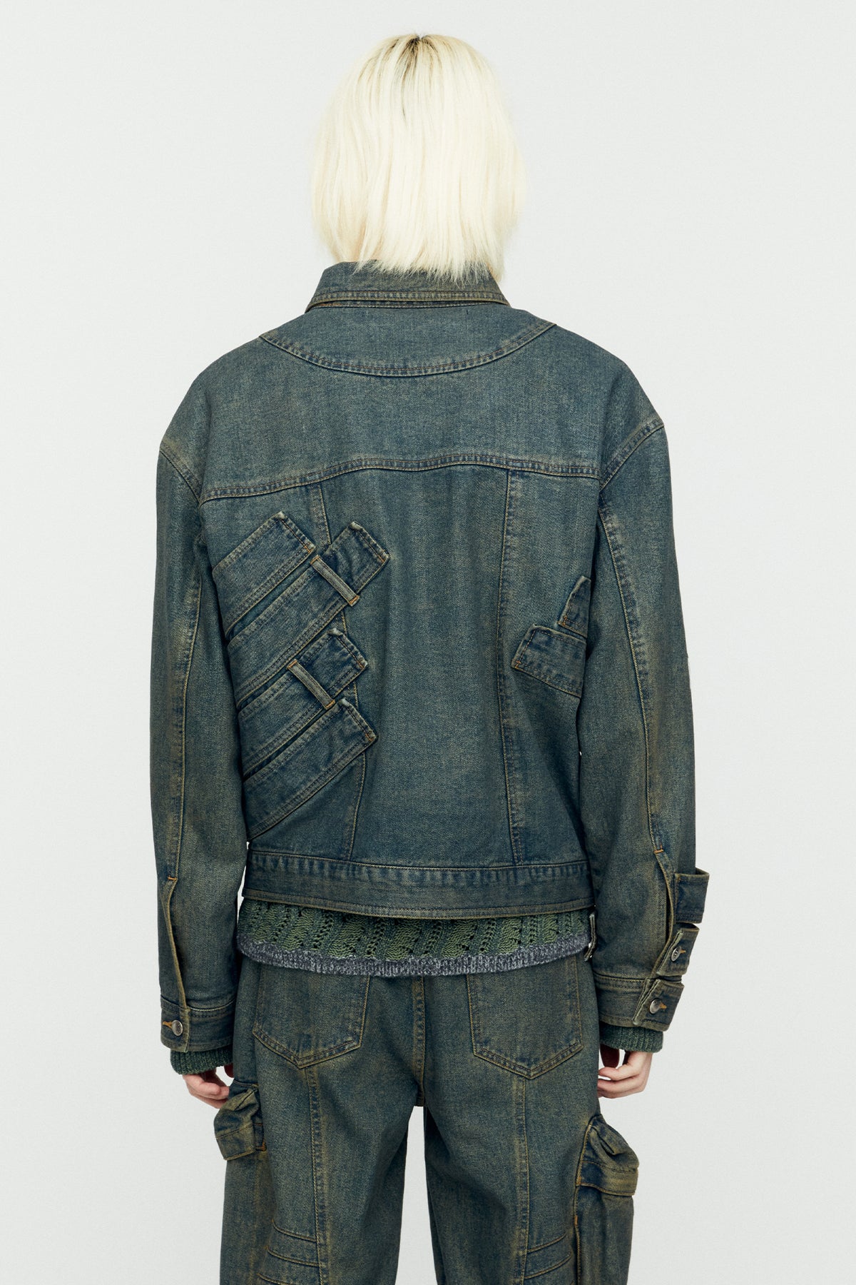 Andersson Bell - Waistbands Denim Jacket (Army Green) product image 3 | TRAB K-Fashion Australia