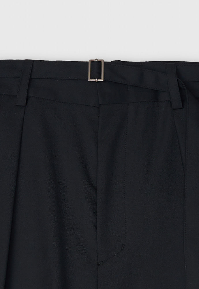 Tonywack - Wool Twill Belted Pleats Shorts (Black) product image 10 | TRAB K-Fashion Australia