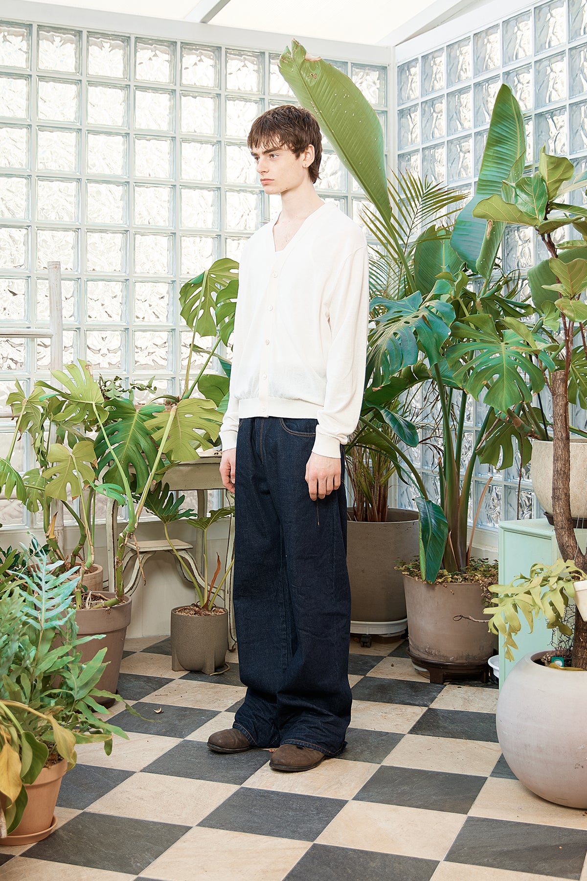 Matin Kim - Back Logo See Through Cardigan (Ivory) product image 6 | TRAB K-Fashion Australia