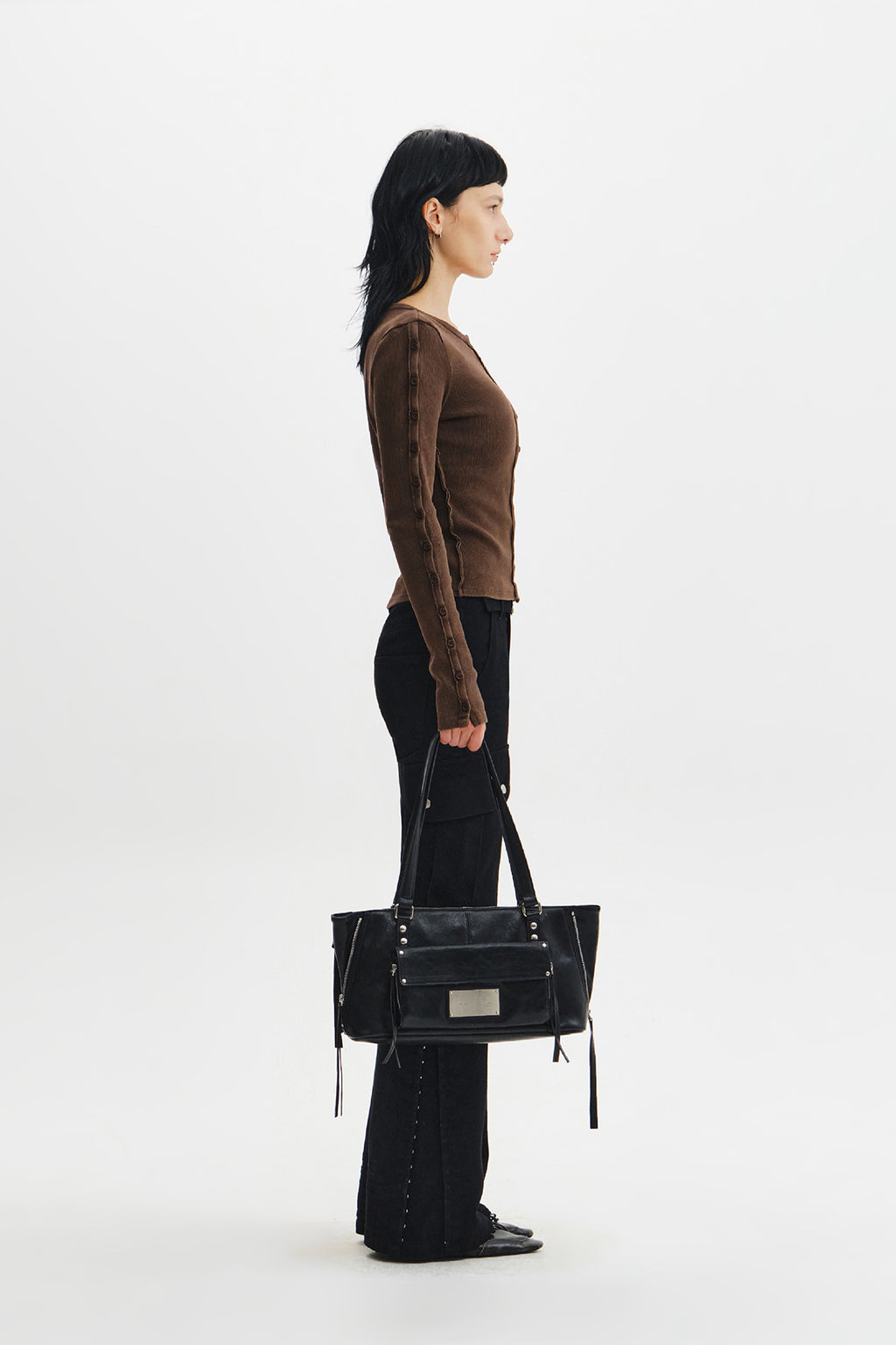 Matin Kim - Multi Hook Bootcut Cargo Pants (Black) product image 10 | TRAB K-Fashion Australia