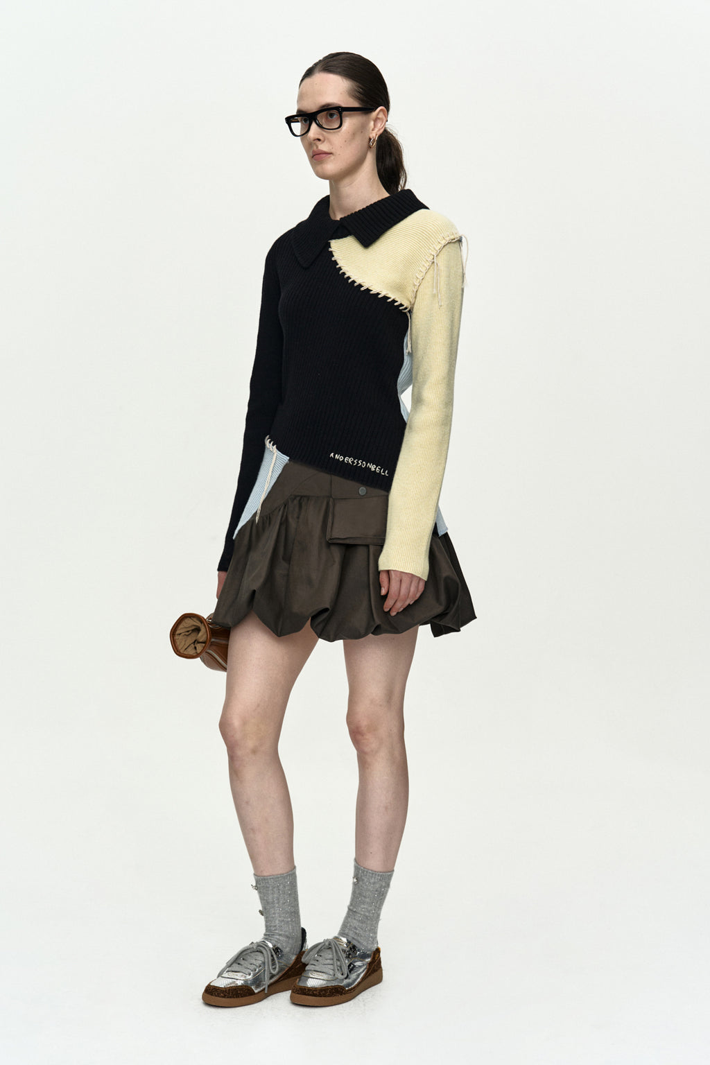 Andersson Bell - Asymmetric Panel Collar Sweater (Black) product image 4 | TRAB K-Fashion Australia