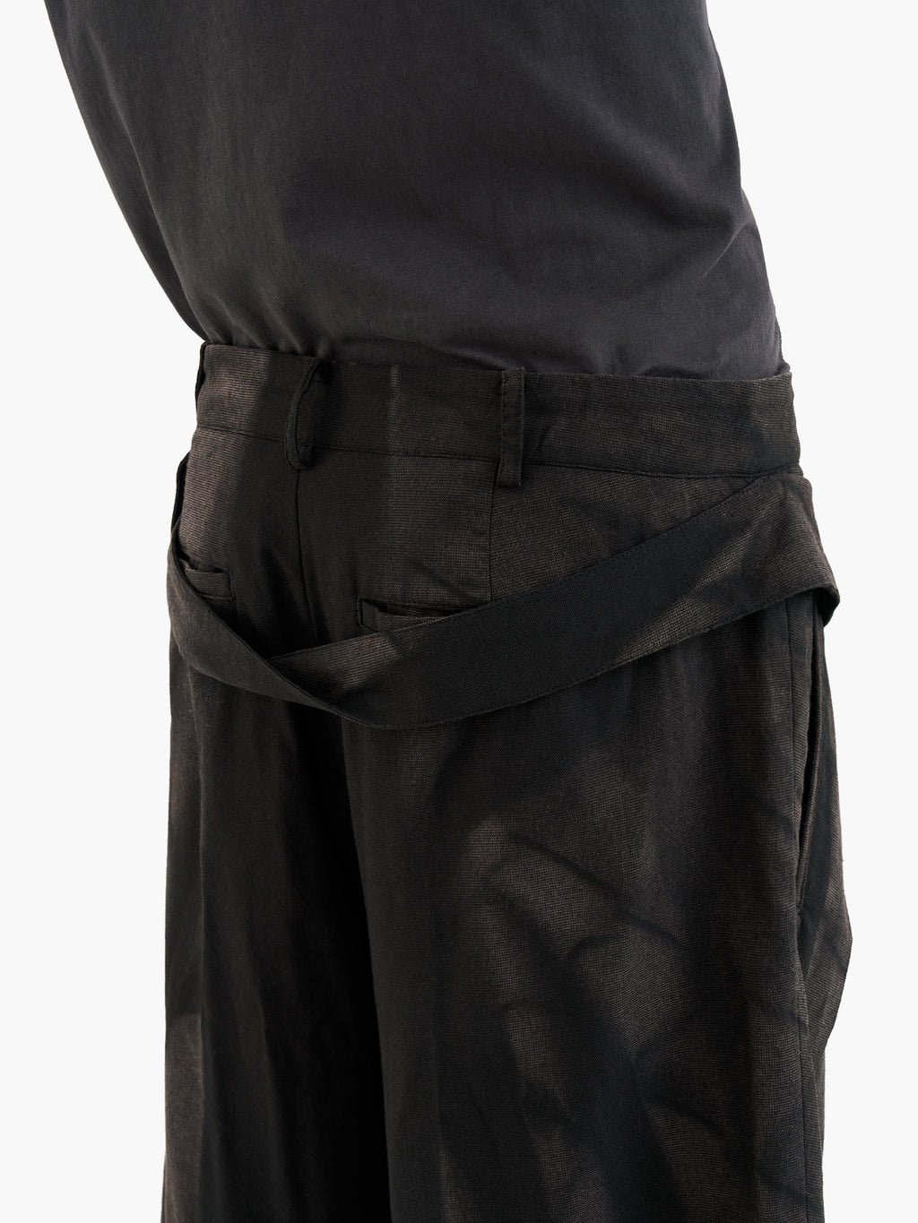 Jiyong Kim - Sun-Bleched Layered Half Trousers (Black) product image 6 | TRAB K-Fashion Australia