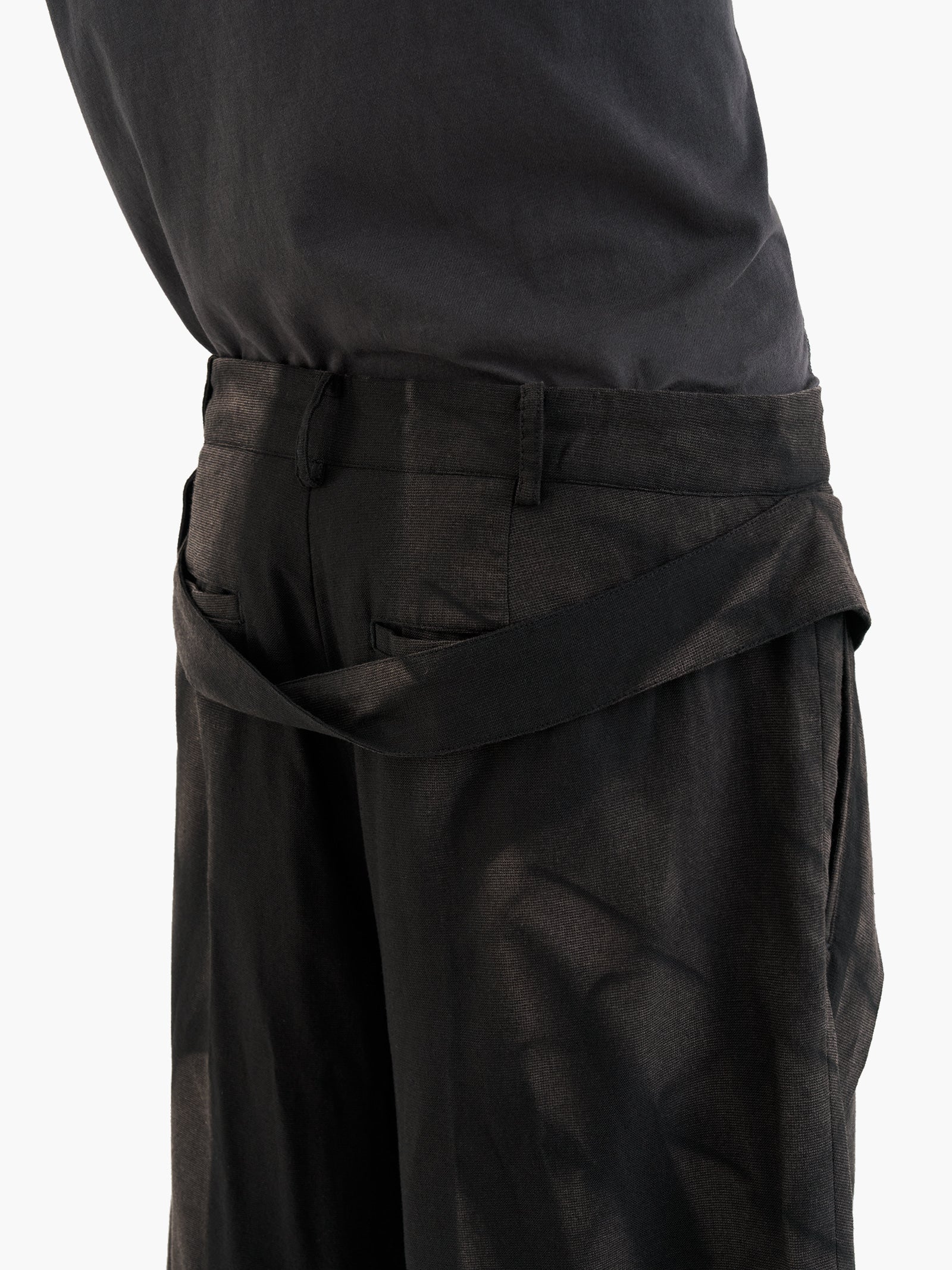 Jiyong Kim - Sun-Bleched Layered Half Trousers (Black) product image 6 | TRAB K-Fashion Australia