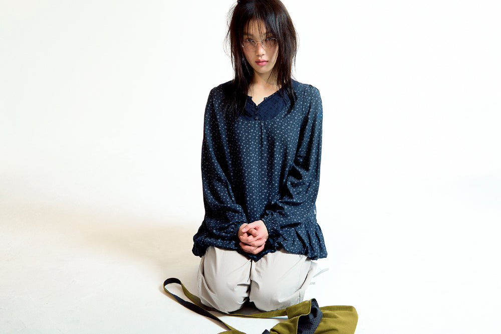 Coyseio - Dudu Puff Blouse (Navy) product image 6 | TRAB K-Fashion Australia