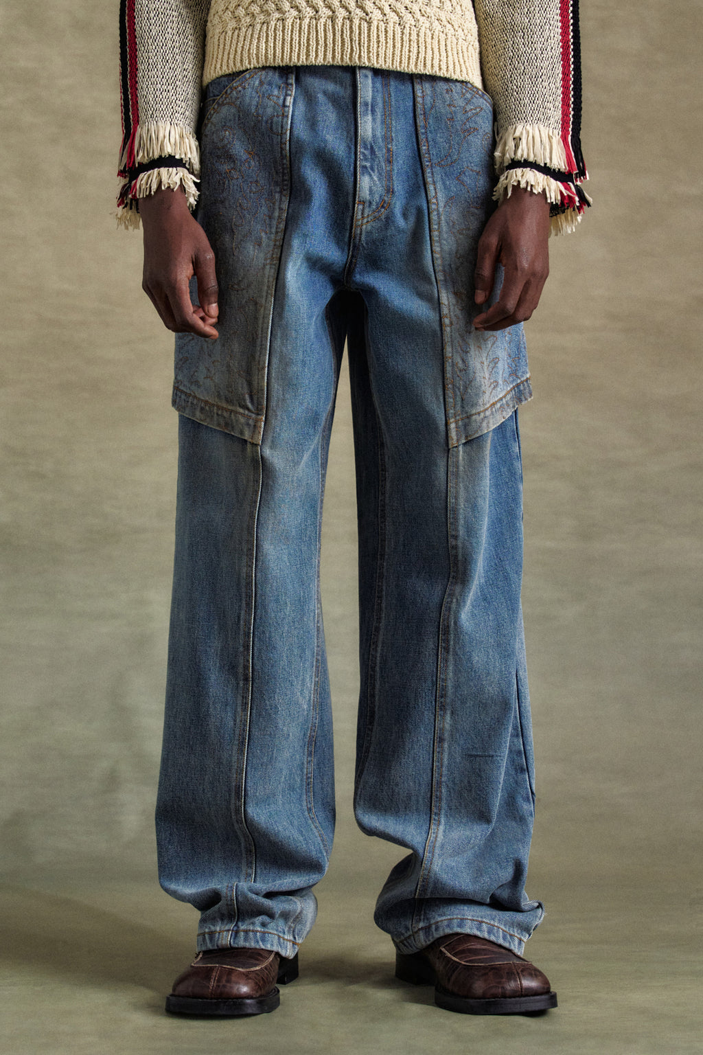 Andersson Bell - Embroidery Wrap Jeans (Washed Blue) product image 7 | TRAB K-Fashion Australia