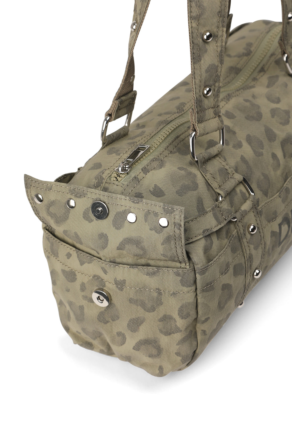 Deinet - Logo Leopard Duffle Mini Bag (Khaki) product image 10 | TRAB K-Fashion Australia