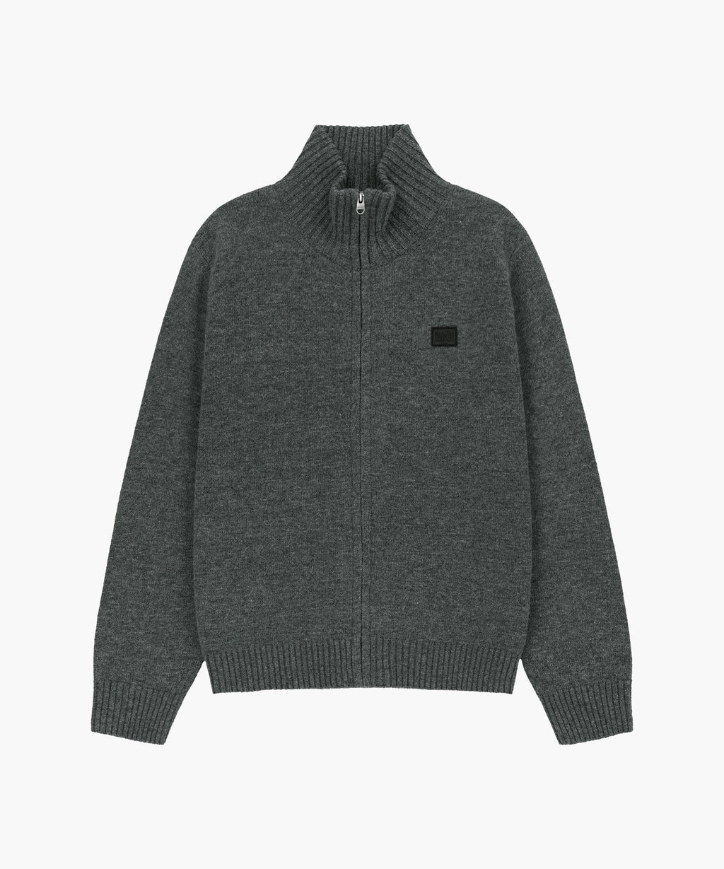 Marithe & Francois Girbaud - Premium Small Classic Logo Merino Wool High Neck Cardigan (Gray) product image 6 | TRAB K-Fashion Australia