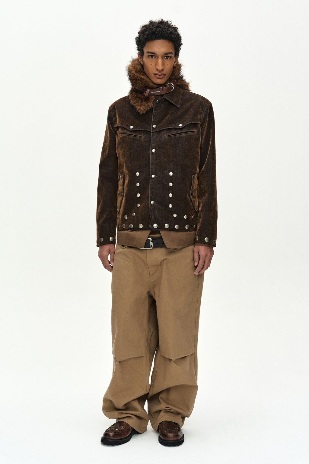Andersson Bell - Georgia Flock Velvet Jacket (Brown) product image 9 | TRAB K-Fashion Australia
