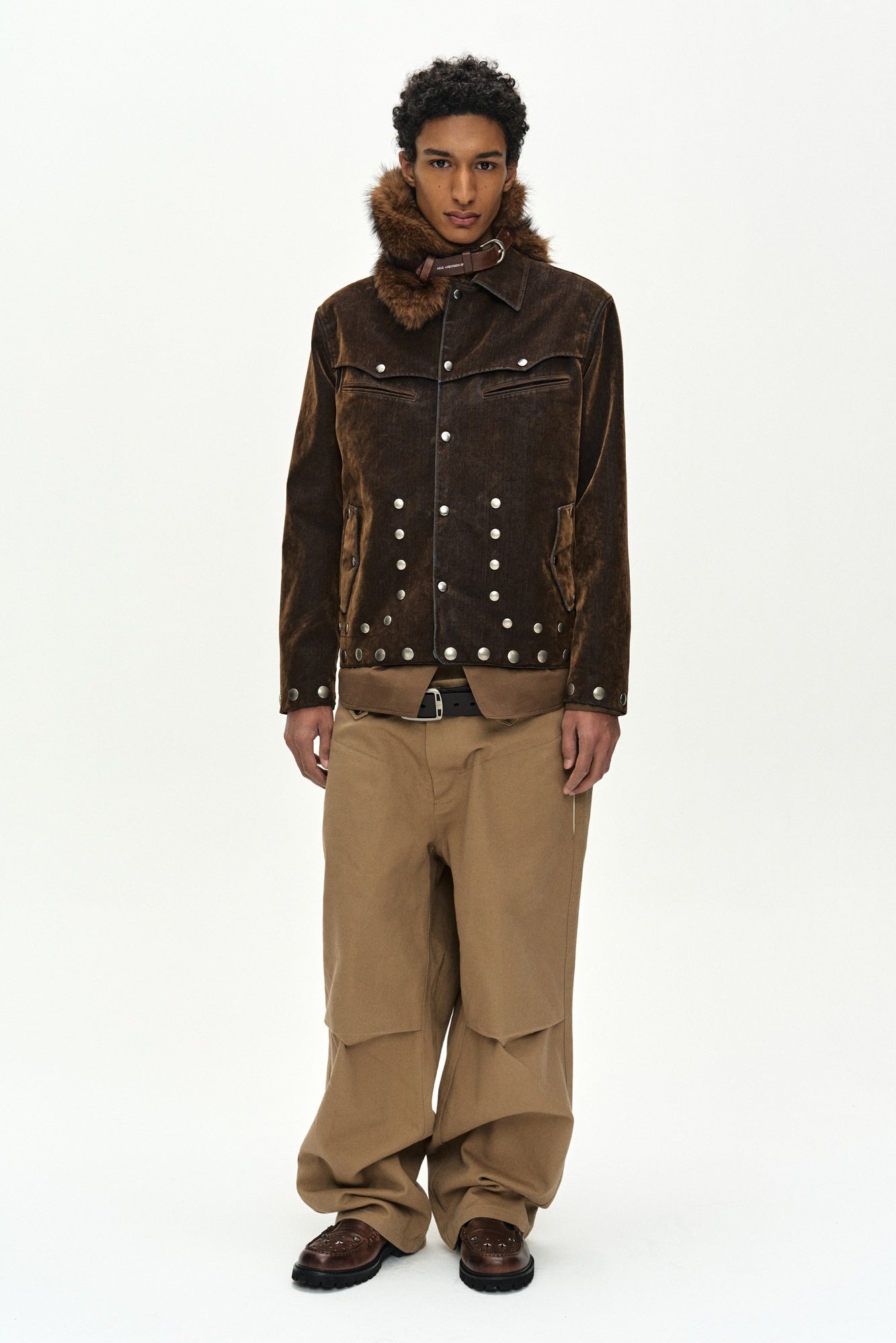 Andersson Bell - Georgia Flock Velvet Jacket (Brown) product image 9 | TRAB K-Fashion Australia