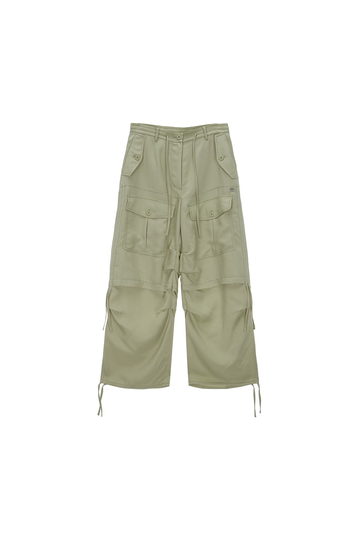 Matin Kim - Rayon String Cargo Pants (Light Khaki) product image 1 | TRAB K-Fashion Australia