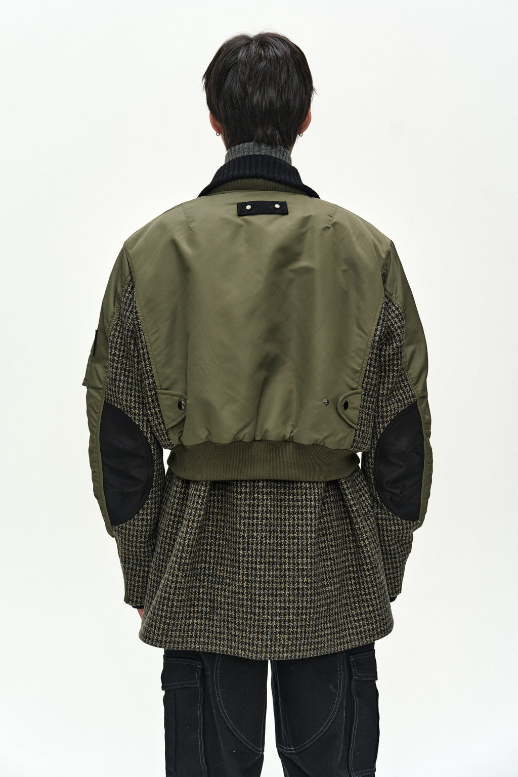 Andersson Bell - Unisex Deconstructed Layered Bomber Coat (Sage) product image 5 | TRAB K-Fashion Australia
