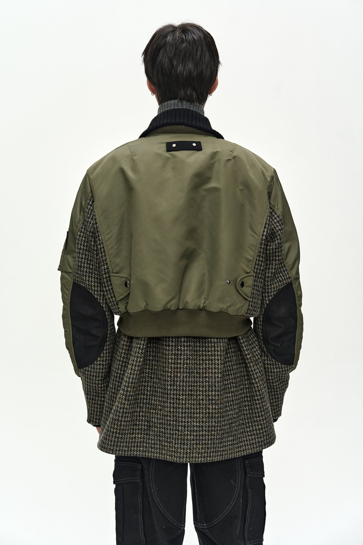 Andersson Bell - Unisex Deconstructed Layered Bomber Coat (Sage) product image 5 | TRAB K-Fashion Australia