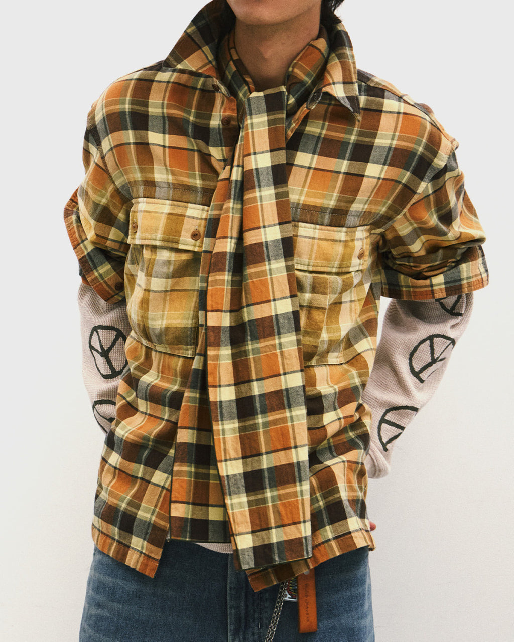 Eastlogue - Pattern Scarf (Multi Yellow Check) product image 3 | TRAB K-Fashion Australia