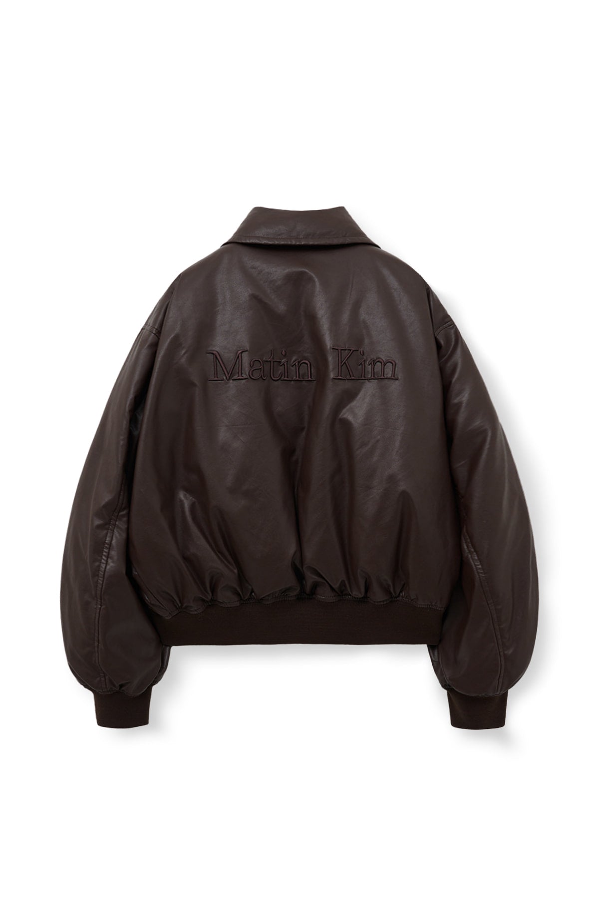 Matin Kim - Faux Leather Down Jumper (Brown) product image 3 | TRAB K-Fashion Australia