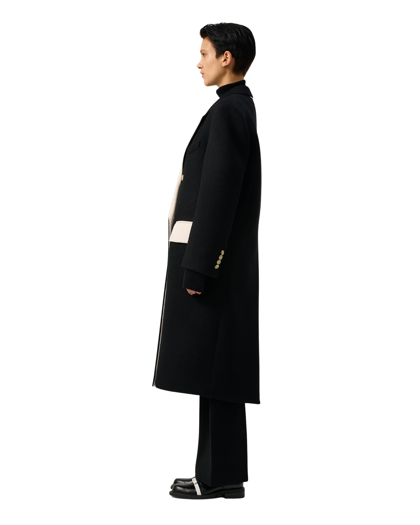 Kimhe Kim - Bi Color Double Breasted Coat (Black/Ivory) product image 19 | TRAB K-Fashion Australia