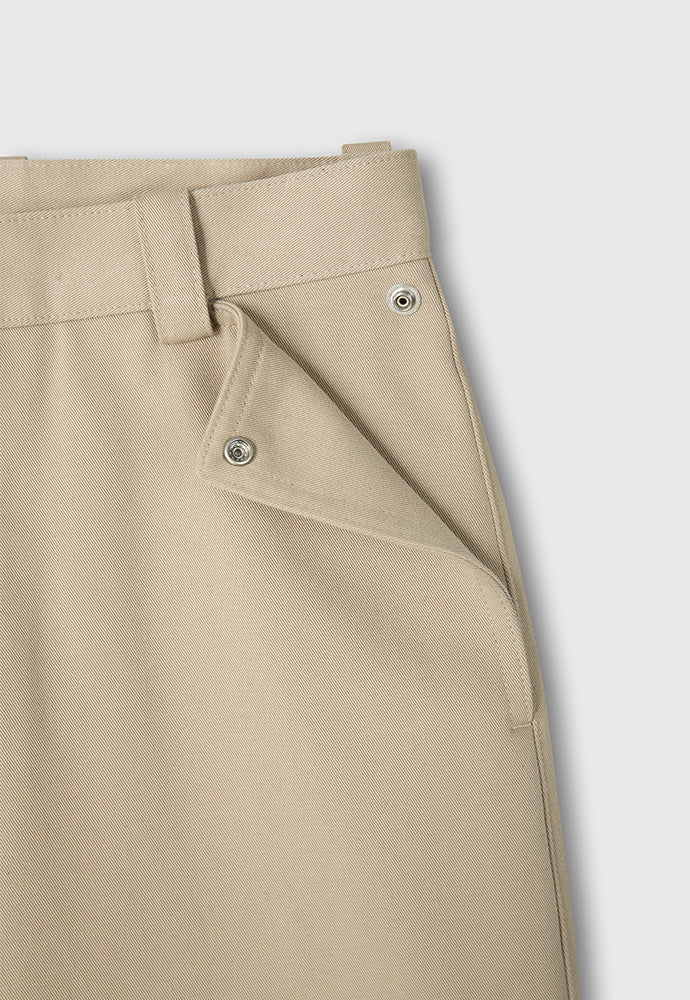 Tonywack - Hard Twist Semi-Wide Cut Double Knee Pants (Beige) product image 11 | TRAB K-Fashion Australia