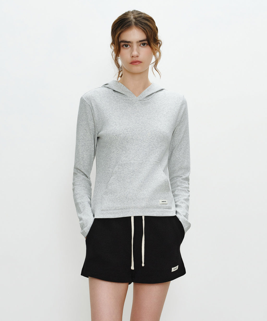 Marithe & Francois Girbaud - Basic Hoodie Long Sleeve (Light Heather Gray) product image 1 | TRAB K-Fashion Australia