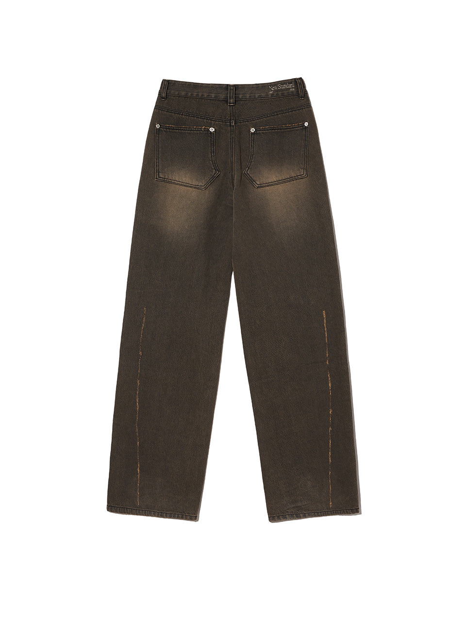 Kijun - Scratched Wide Jeans (Charcoal Brown) product image 8 | TRAB K-Fashion Australia