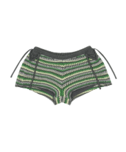 Coyseio - Striped Crochet Knit Shorts (Green) product image 1 | TRAB K-Fashion Australia
