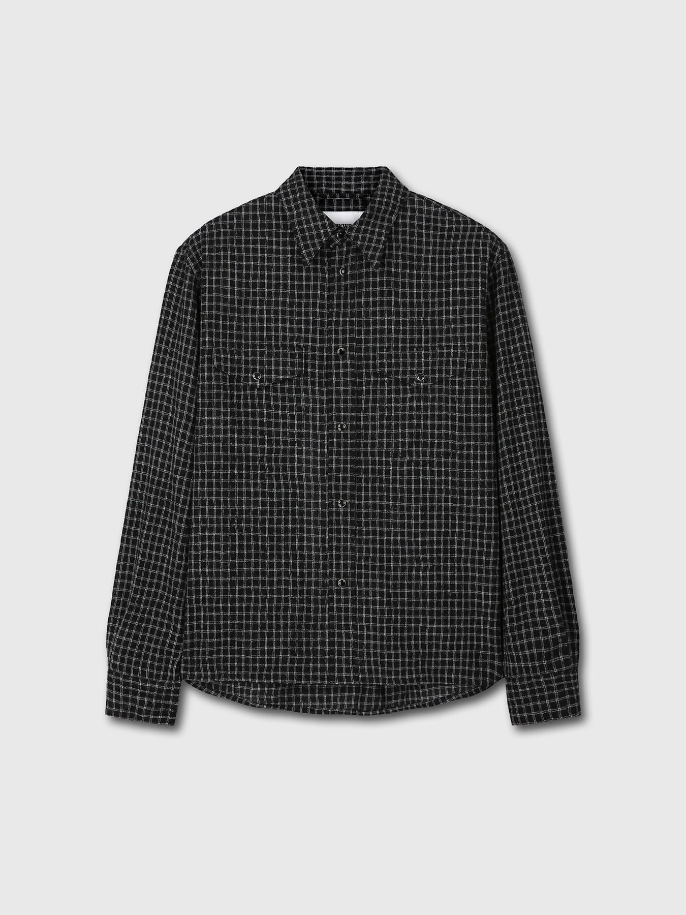 Tonywack - Checked Wool Western Shirt (Japanese Fabric) (Black/White) product image 6 | TRAB K-Fashion Australia