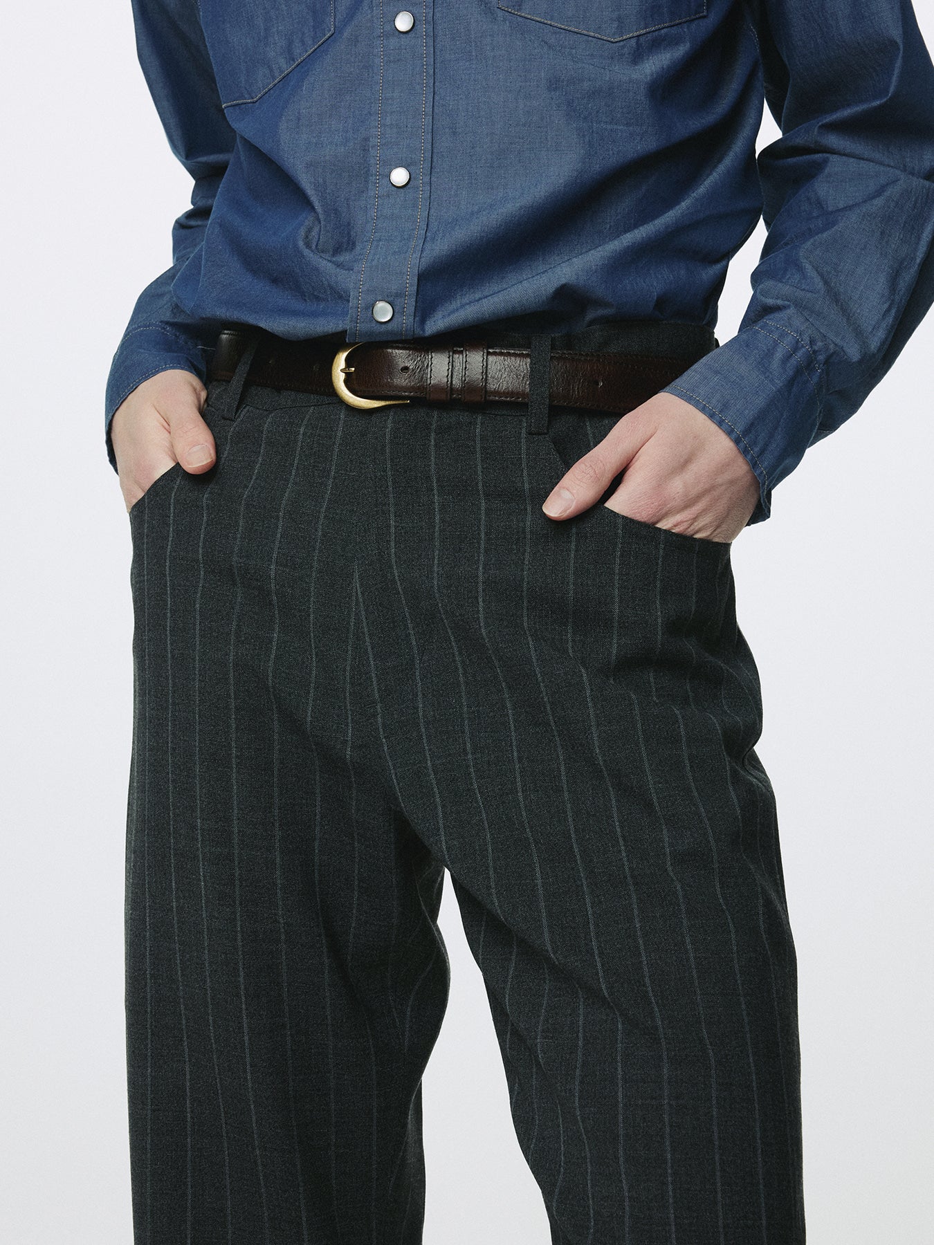 Tonywack - Striped Wool Flared-Leg Pants (Grey) product image 8 | TRAB K-Fashion Australia