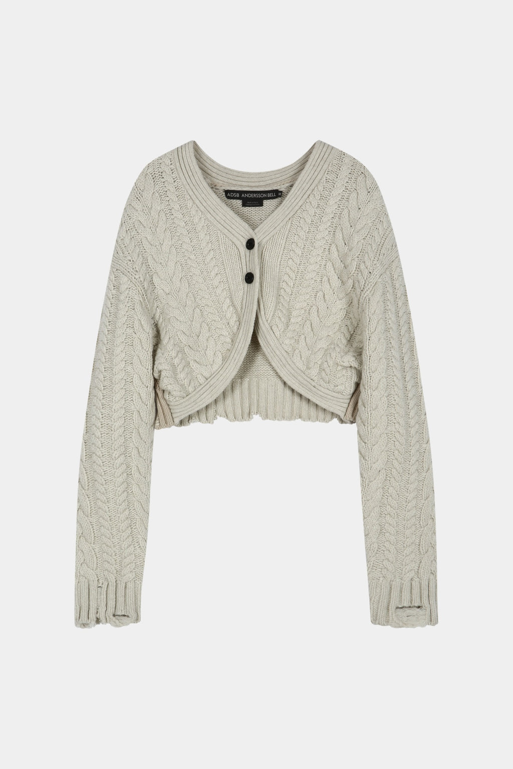 Andersson Bell - Cable Cropped Cardigan (Ivory/Ecru) product image 11 | TRAB K-Fashion Australia