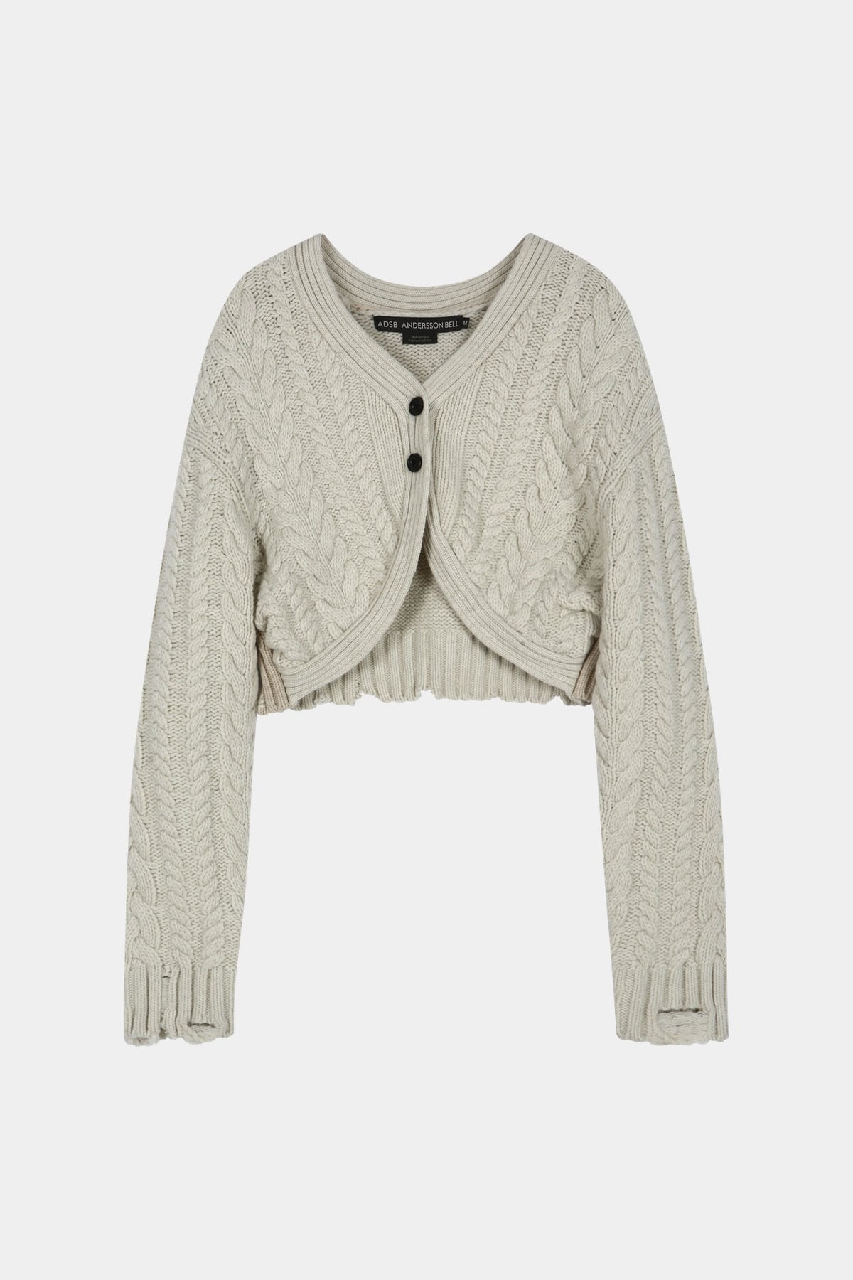 Andersson Bell - Cable Cropped Cardigan (Ivory/Ecru) product image 11 | TRAB K-Fashion Australia