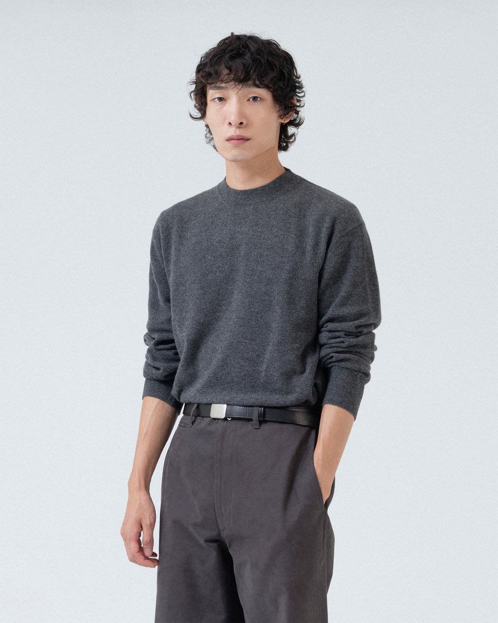 Brownyard - Extra Super Fine Crewneck Knit (Charcoal) product image 2 | TRAB K-Fashion Australia