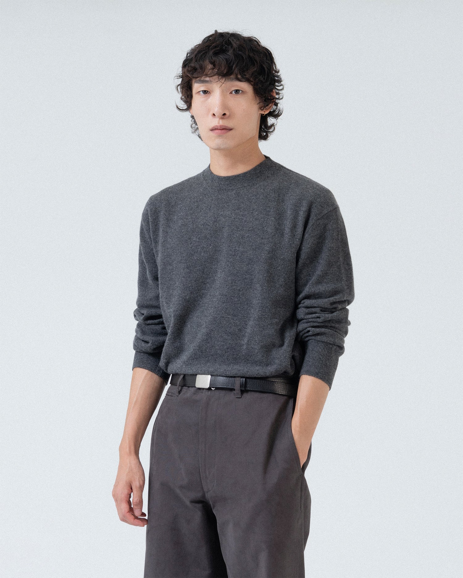 Brownyard - Extra Super Fine Crewneck Knit (Charcoal) product image 2 | TRAB K-Fashion Australia