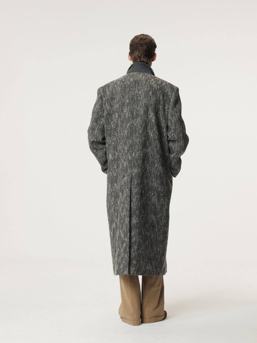 Recto - Herringbone Double Breasted Coat (Black) product image 4 | TRAB K-Fashion Australia